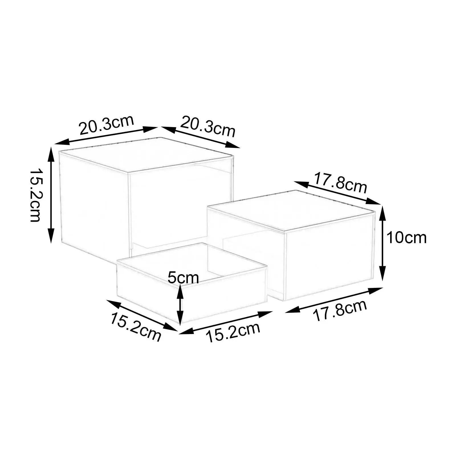 3/4 piezas de elevador de buffet, expositor de buffet, cubo blanco de 5 lados, suministros de catering, soportes for pasteles, elevador de cubo for comida, postre, catering para Buffet(3Pcs White)