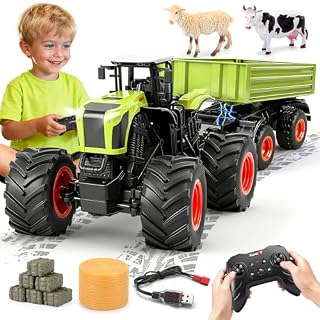 Ulikey tracteur 1/16 télécommandé 2,4 GHz, remorque inclinable