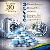 Kit 30 Pastilhas Limpeza Máquina Lavar Roupas Premium Mais Economia e Até 3x Mais Durabilidade que Kits Comuns, Remove Odor e Resíduos e Prolonga a Vida da Máquina 30 Ciclos de Limpeza e Higienização #3