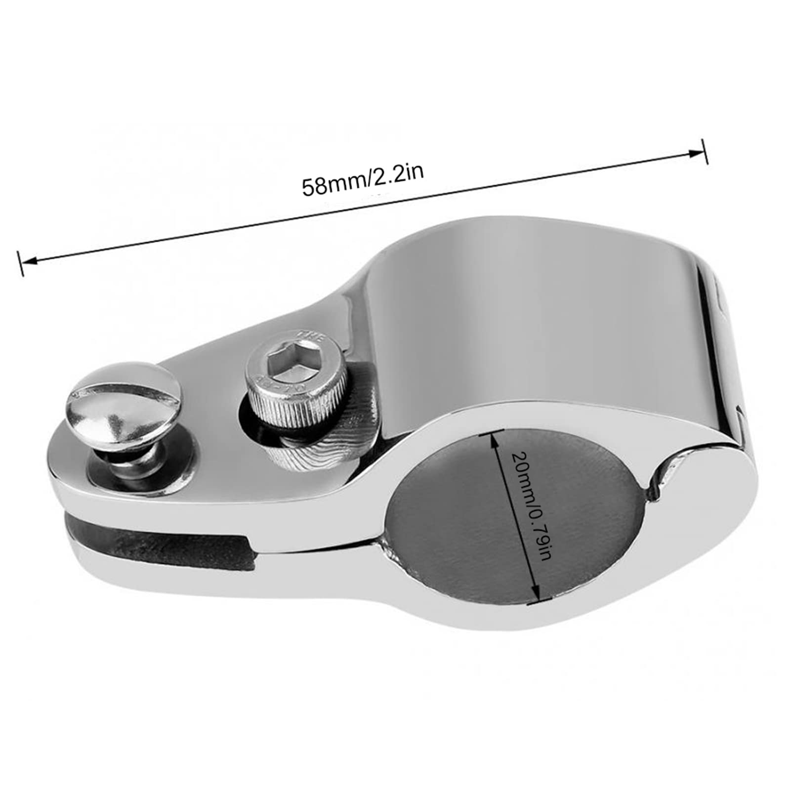 Terisass Boot Bimini Top Klappbacke Schieben 2 Stück Edelstahl Bimini Top Hardware-Beschläge (20 mm, 22 mm, 25 mm, 30 mm, 30 mm, 32 mm)(20mm)