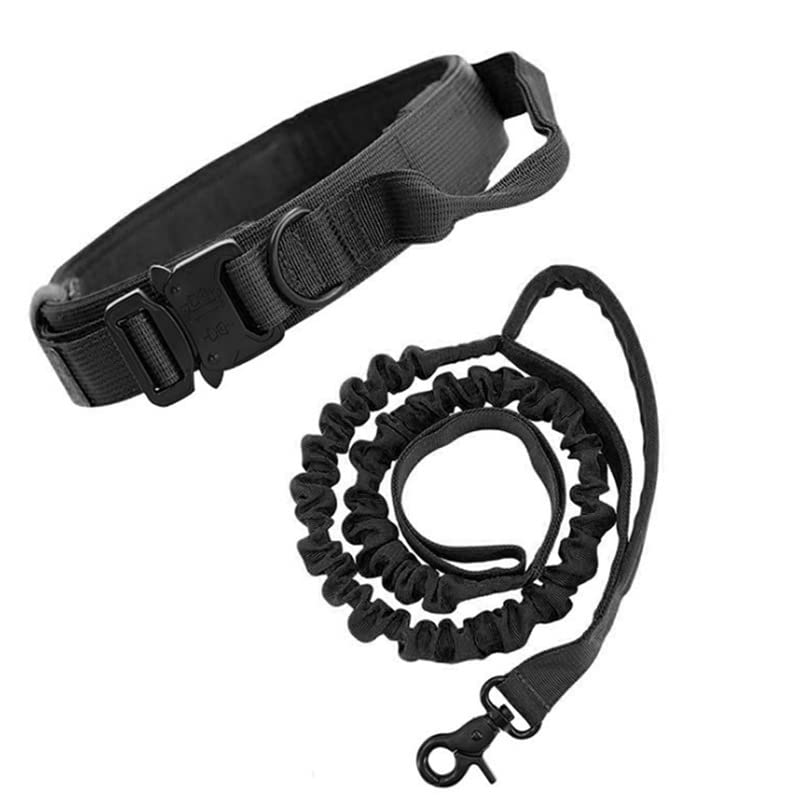Reflective Tactical Dog Collar, Military-Grade Nylon for Large Dogs, Adjustable Durable for German Shepherd Outdoor Working Training Walking with Leash