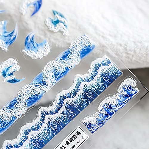 Exquisite Starfish Shell Nail Art Stickers Ocean Theme Nail Decals Self-Adhesive 5D Nail Art Stickers Ocean Waves Heart Sticker For Women Girls #TOP3