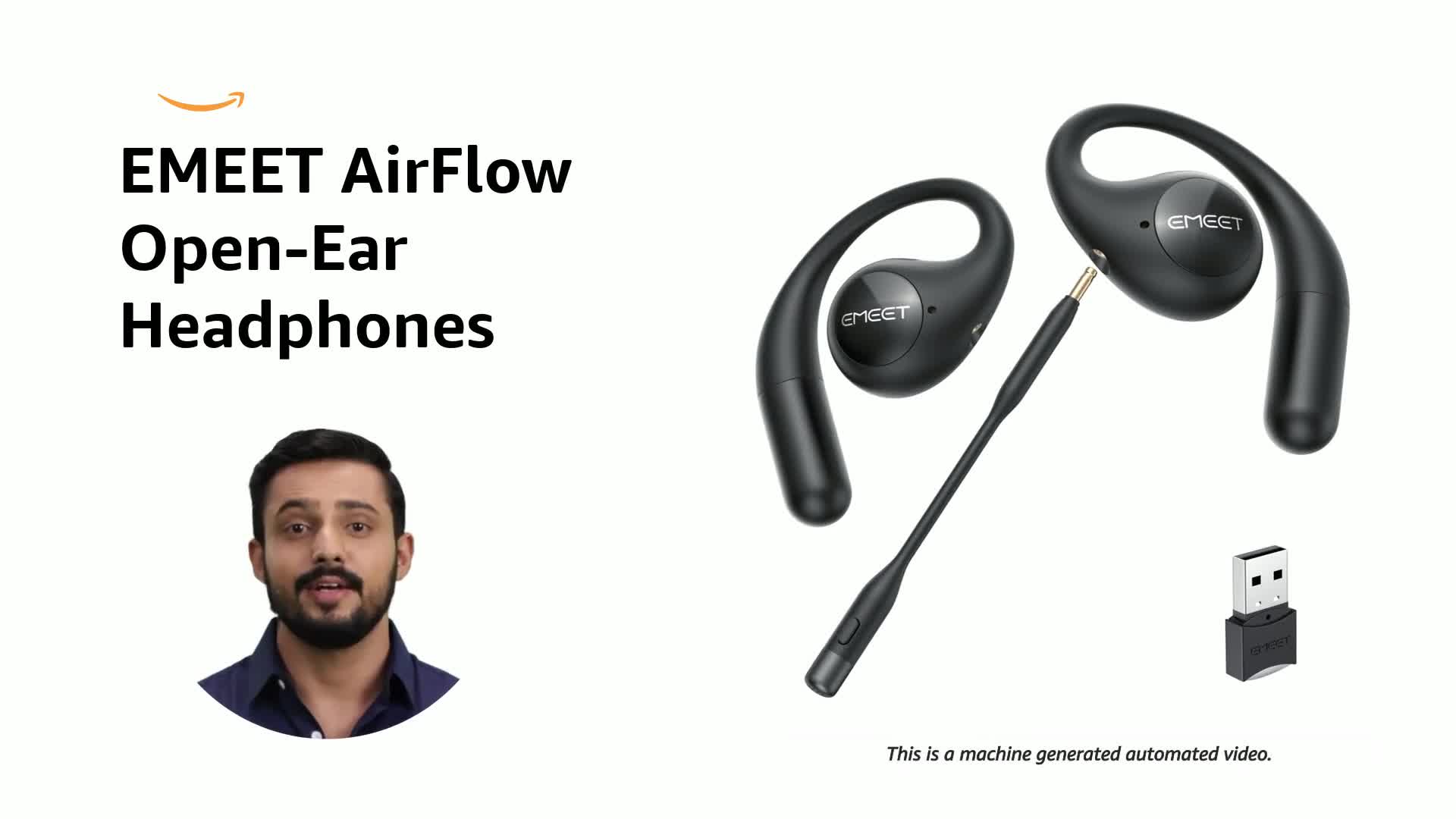 eMeet Airflow Open Ear Headphones, Bluetooth 5.3 Wireless Headsets