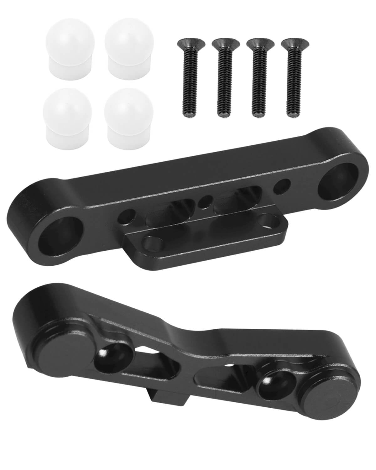 Aluminum Rear Lower Arm Suspension Mount Set Upgrades Part for Arrma 6S 1/8 Typhon Kraton Notorious 6S,Felony Infraction V2 Limitless Mojave Tailon 6S BLX,ARRCat RC Hops Up RC Upgrades Part,Black