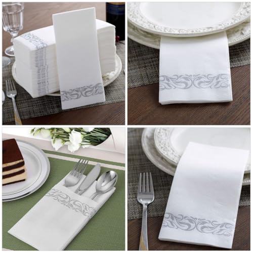 Servilletas de papel de pulpa de madera desechables para bodas de plata 6