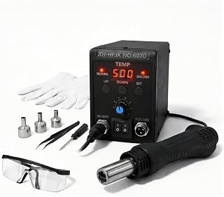 Beginner-Friendly Hot Air Rework Station with LED Display, Digital Heat Gun Kit for Heat Shrink Tubing, Small Electronics Repair, Component Removal, DIY Projects and Home Workbench Use