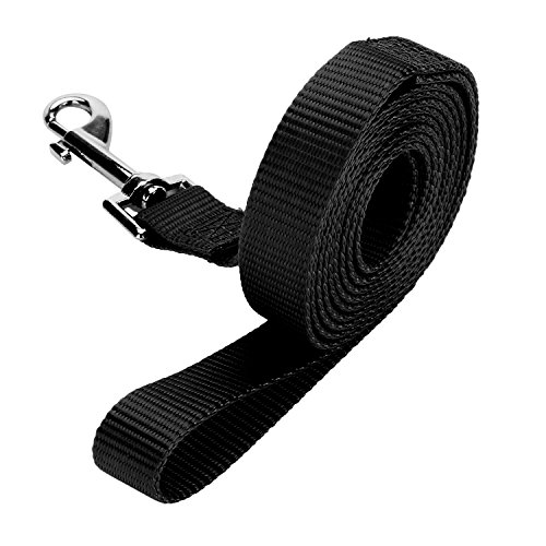 Dog Leash, Itery Pet Durable Leash Strap for Puppy Pet Leash Rope 6-feet Long 3/4 Inch Wide (Black, 6 Feet)