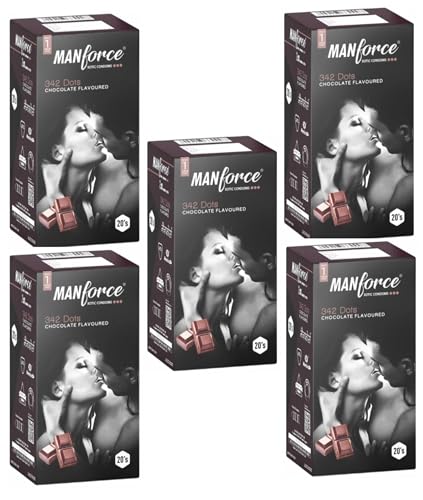 Image of MANFORCE Chocolate Condom Flavor (20s) Pack Of 5 Condom (Set of 5, 100 Sheets)