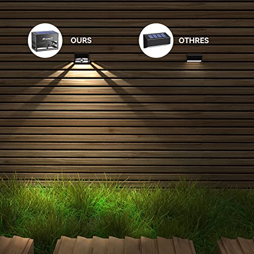 Hooree Solar Fence Lights Outdoor Waterproof Deck Gutter Yard Pathway Step Garden Small Rechargeable Stair Lights Posts For Rod Iron Wall Dock Patio Driveway Grave Led Lighting (8 Pack Cool White) #TOP5