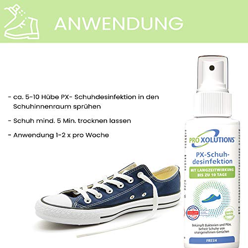 Pro Xolutions Schuhdesinfektion- Desinfektions-Spray mit Langzeitwirkung gegen Fusspilz, Nagelpilz & Bakterien (1 x 125ml)