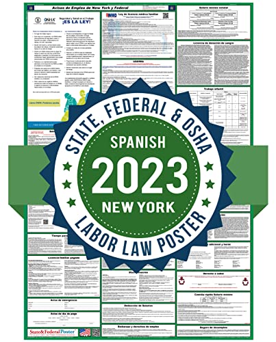 (Spanish) 2022 New York State and Federal Labor Law Poster - Laminated 27
