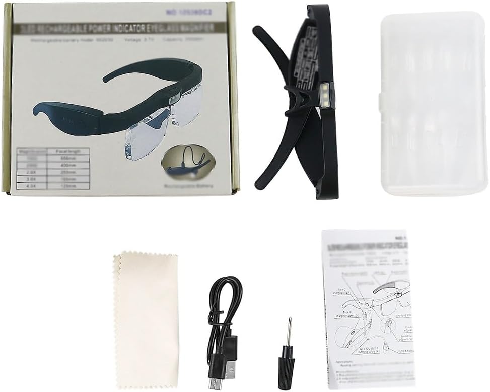 5 Sets of Eyeglass Magnifying Glasses with Different Magnifications, Charging Version