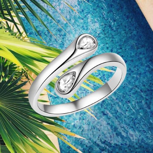 Fookduoduo Sterling Silver Adjustable Thumb Birthstone Rings for Women Promise Love Pinky Ring for Her Birthday Gifts Jewelry - Image 4