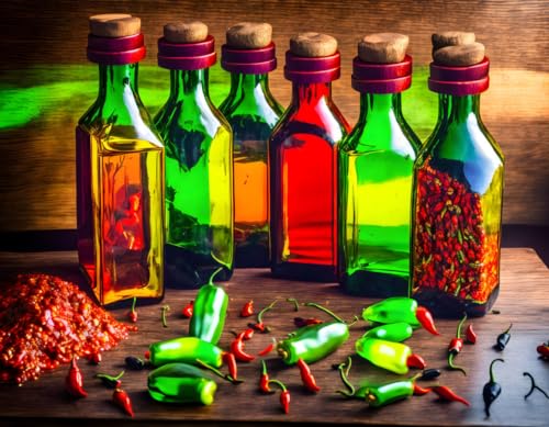 Poster mural sur toile Meechi : art moderne de bouteilles en verre colorées pour salon