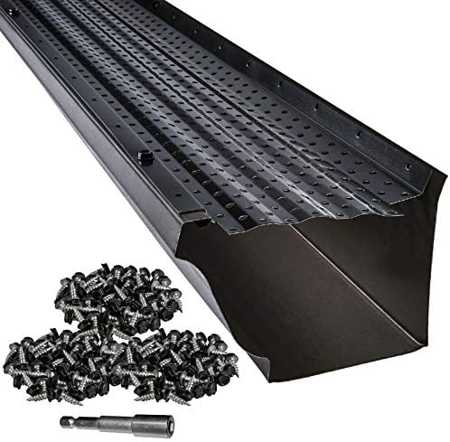 LeafTek DIY Gutter Guards | 6" x 32' of Leaf Protection in Black | Premium Contractor Grade 35 Year Aluminum Covers | Available in 32', 100' & 200' Packages | 5 or 6 Inch | Made in The USA