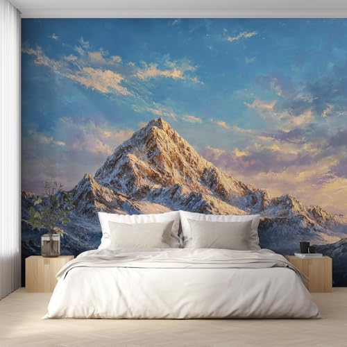 Papier peint intissé montagne enneigée décor panoramique chic - 3