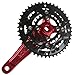 GANOPPER 9 Speed 44T 170mm MTB Mountain Bike Crankset Refit Square Taper Hole Single Speed Crank Set (Red)