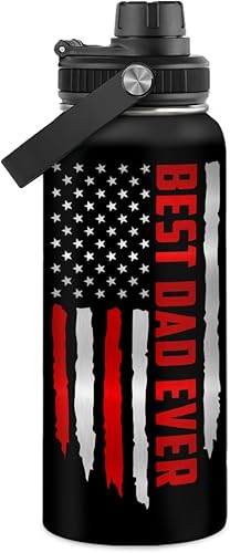 Miniatura 7 de Botella de agua de béisbol de 32 oz - Botellas deportivas de acero inoxidable aisladas con tapa - Regalo de béisbol para hombres, jugadores,