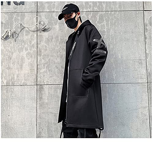 Autumn and Winter Men's Hooded Print Harajuku Windbreaker Coat Men's Casual Jacket Hip-hop Street Style4