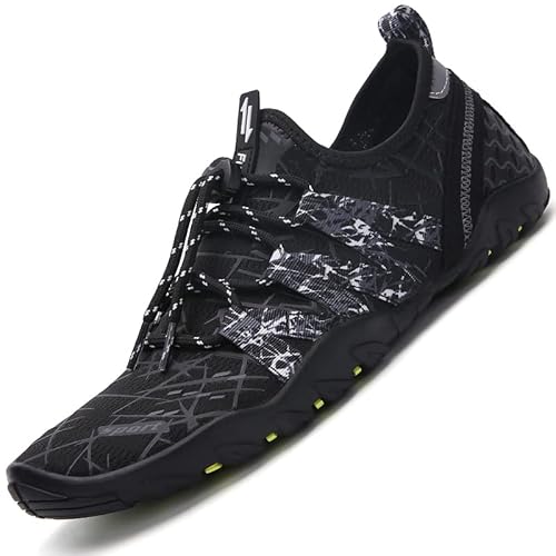 [Nuomama] マリンシューズ ウォーターシューズ 水陸両用 幅広 厚底 アクアシューズ アウトドア メンズ 川の靴 ハイキングシューズ ビーチサンダル クライミング スニーカー カジュアルシューズ 通気性 速乾