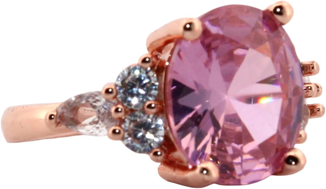 Oval Kunzite & Topaz Rose Gold Ring