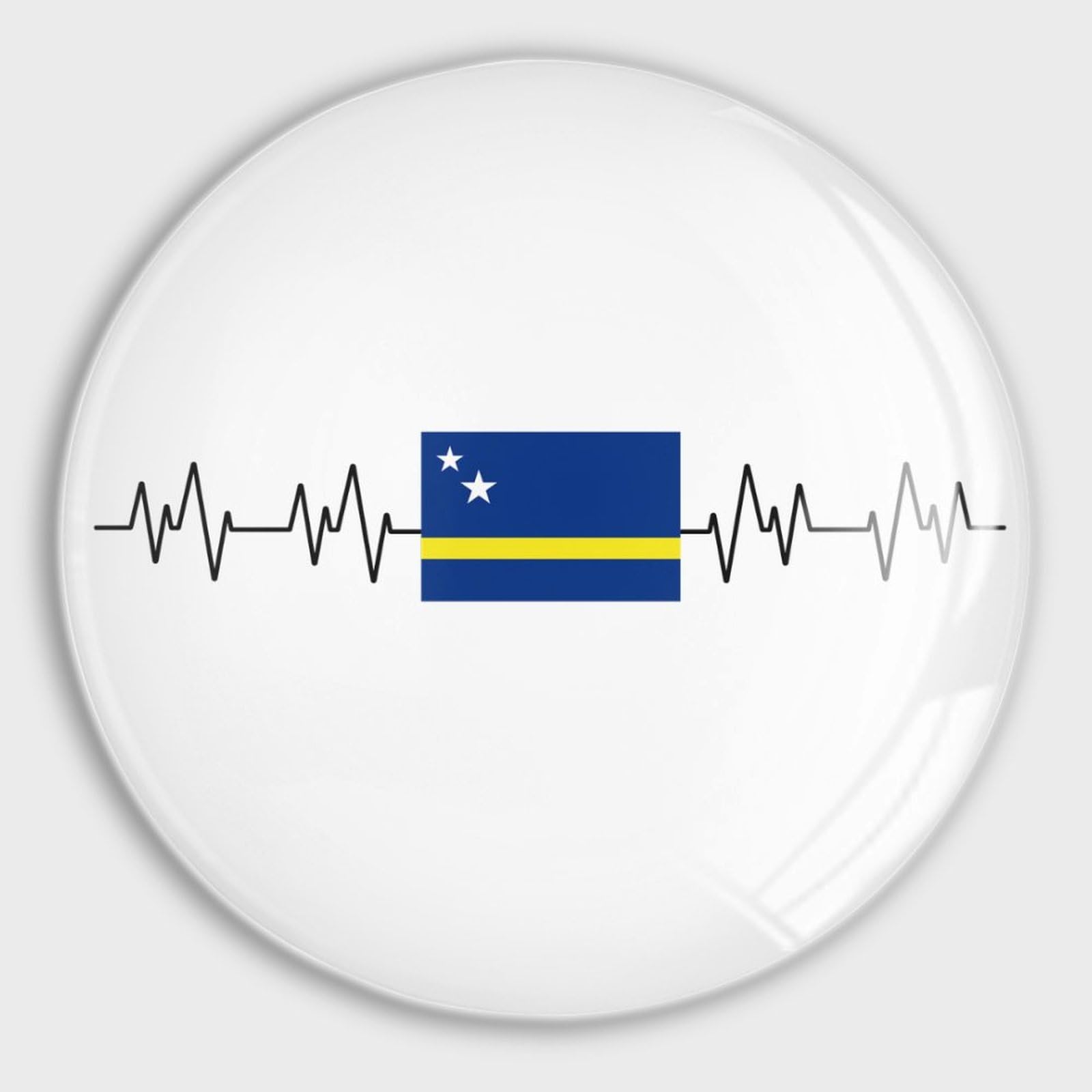 Kühlschrankmagnete, Glas, niedliche Magnete, Heatbeat Curacao-Flagge, starker Magnet, patriotische Flagge, internationale Feiertage, Kühlschrankaufkleber für Büroschränke, Whiteboards, 4