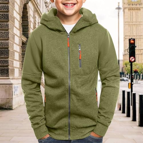 Boys Half Zip ?ooded Sweatshirts Long Sleeve ?oodie Active Pullovers Fall Casual Solid Tops with Multi Pockets2