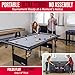 GoSports 6 ft Foldable Pool Table - Portable Billiards Table with Accessories - Black with Gray Felt
