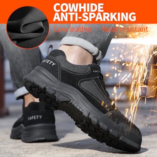 Image of Steel Toe Shoes for Men Puncture Proof Indestructible Industry Construction Work Shoes Lightweight Comfortable Breathable Steel Toe Safety Sneakers