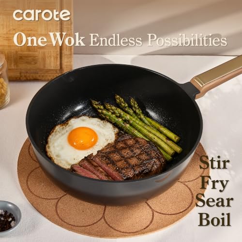 Image of CAROTE Ceramic Cookware Set Nonstick, 31pcs Pots and Pans Set Nonstick, Non-Toxic & PFAS-Free, Dishwasher Cookware Set, Cooking Pots with Lids, Black