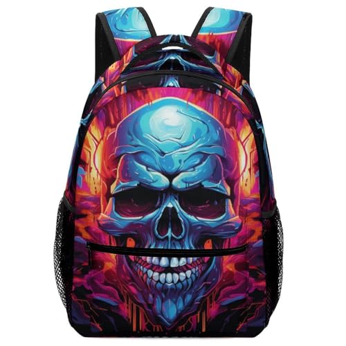 Sac à dos pour garçon motif crâne : cartable enfant et sac d'école mixte style squelette