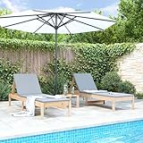 Gecheer Sonnenliegen 2 STK. 199,5x60x74 cm Massivholz Kiefer, Sonnenliege Gartenliege Liegestuhl Liege Campingliege für Garten Urlaub Strand Pool825066