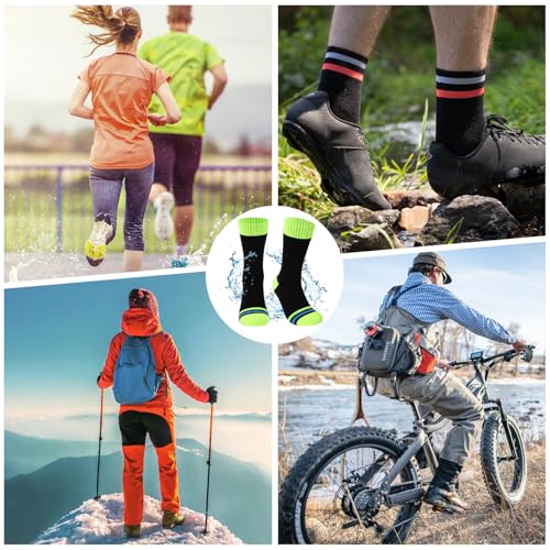BBXWANG Unisex Wasserdichte Socken (DE/NL/SE/PL, Alphanumerisch, L, Regular, Regular, Grün Schwarz)