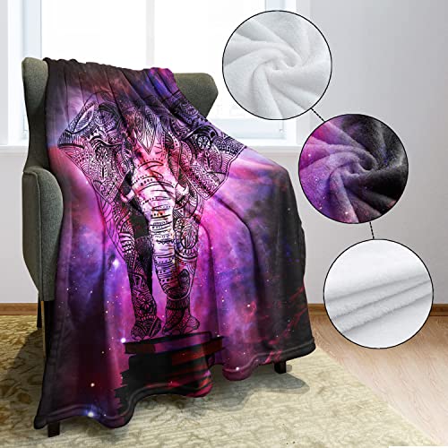 Tslook Throw Blankets Fleece Blanket For Sofa Bed Mandala Elephant India Style Galaxy Nebula Book 50" X 80" #TOP4