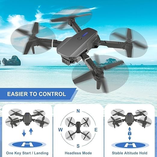 Image of dRoNe wItH hD DuAl cAmErA BrUsHlEsS MoToR, oNe cLiCk tAkEoFf /lAnDiNg FlIp rOlLiNg gEsTuRe cOnTrOl wI-Fi cAmErA ReMoTe cOnTrOl sTuNnInG PhOtOs dRoNe-1080-4K (WZ-42)