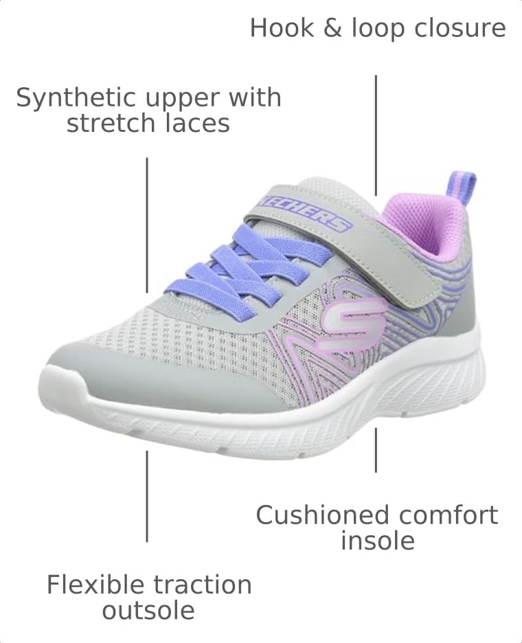 Image of Skechers Girls' Microspec Swirl Sweet | Casual, Lightweight, Machine Washable, Cushioned Insole