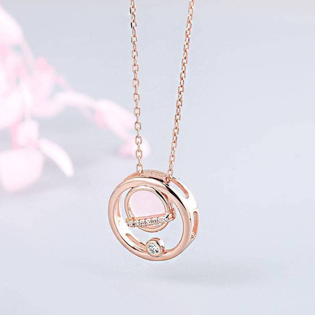 Collana e Versatile Catena di clavicole con zircone per Studentesse gioielleria Rosa d'oro