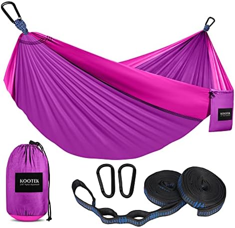 Kootek Camping Hammock Double Portable Hammocks Camping Accessories for Outdoor, Indoor, Backpacking, Travel, Beach, Backyard, Patio, Hiking