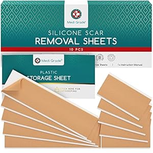 Silikonpflaster zum Narben Entfernen [10 Stück] by Medi Grade – Wiederverwendbare Hautpflege Silikonfolie – Große und…