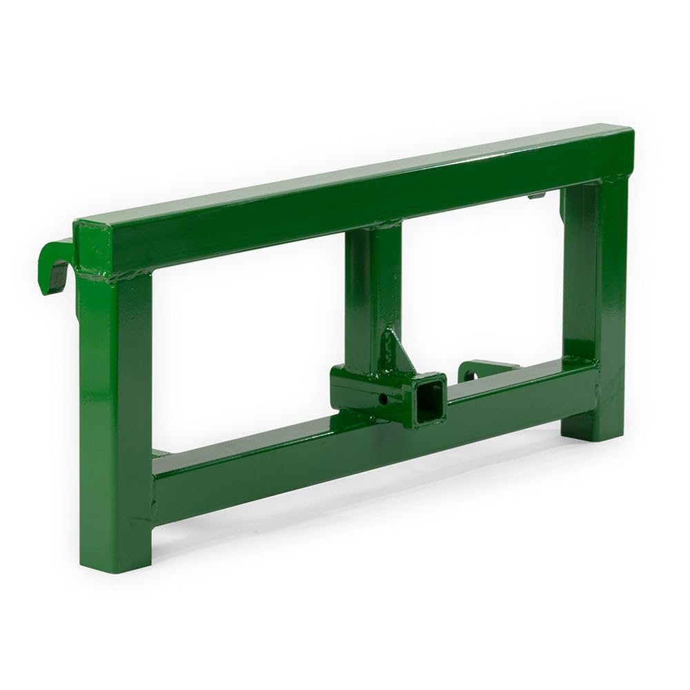 Titan Attachments Global Euro Receiver Mount Plate, Fits John Deere Tractors, 2" Receiver Hitch, 3000 LB Weight Capacity, Green Finish Steel Mount