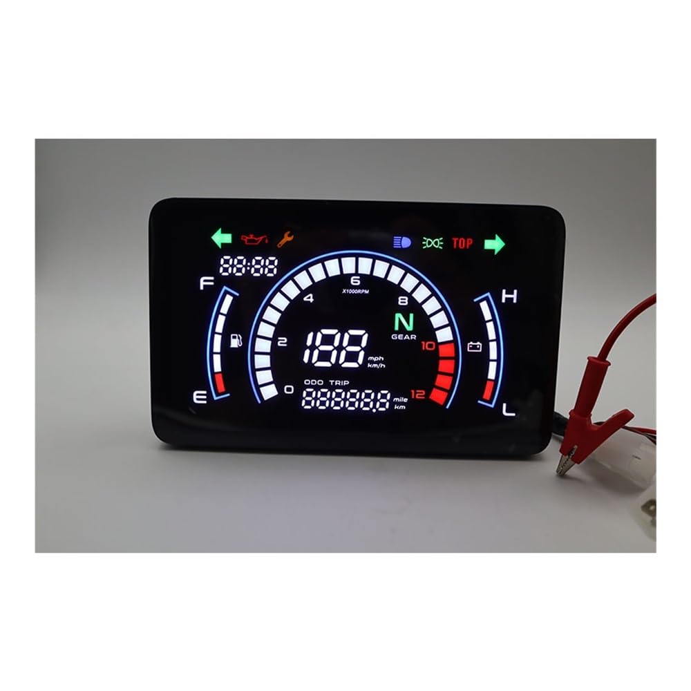 Tacómetro digital para motocicleta EX5 Velocímetro digital Tablero de instrumentos para motocicleta Tablero más grande con soporte Universal ajustable (con soporte)