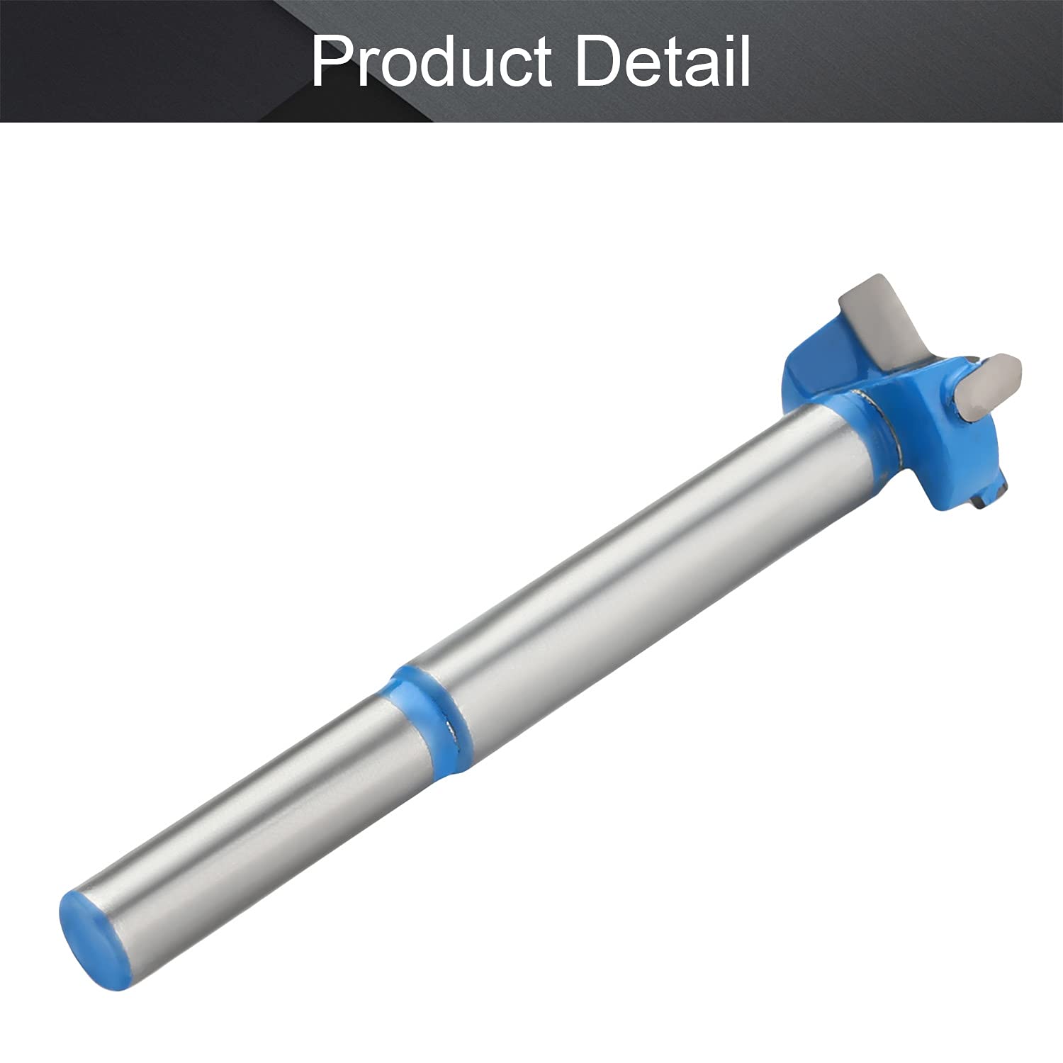 Utoolmart Forstner Drill Bits, 18mm Cemented Carbide Wood Cutter Tool, Round Shank Woodworking Hole Saw Cutter, 80mm Length Woodworking Hole Boring Bit, Blue