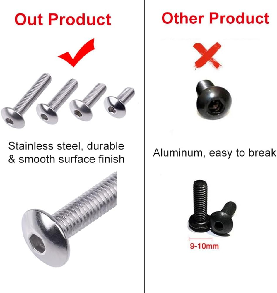 Possbay Motorcycle Fairing Bolt Kit, Stainless Steel, Plastic, Body Screw Fasteners for Honda CBR600F4i 2001-2007, CBR600F4 1999-2000