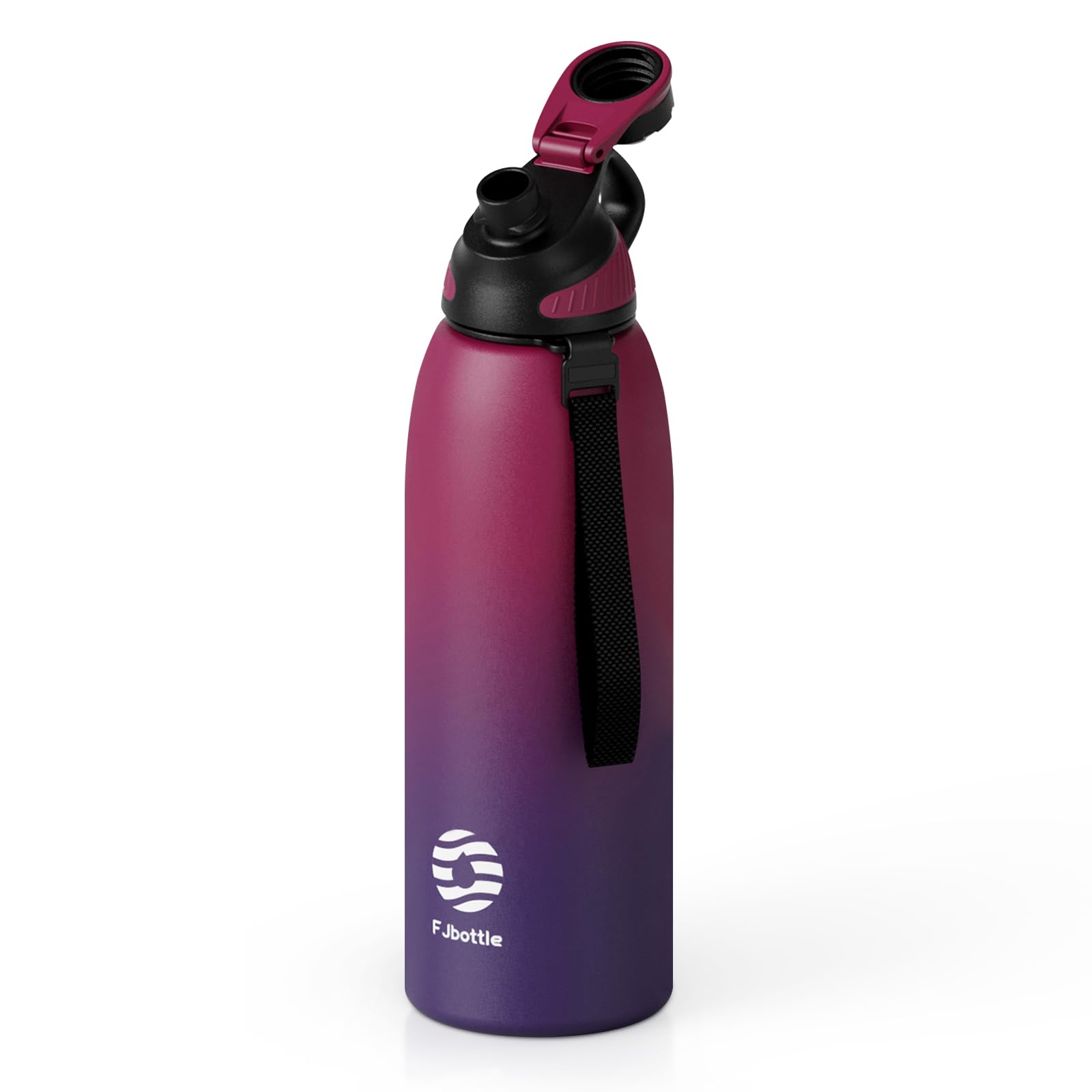 Fjbottle 50oz Stainless Steel Insulated Water Bottle No Straw Spout Lid
