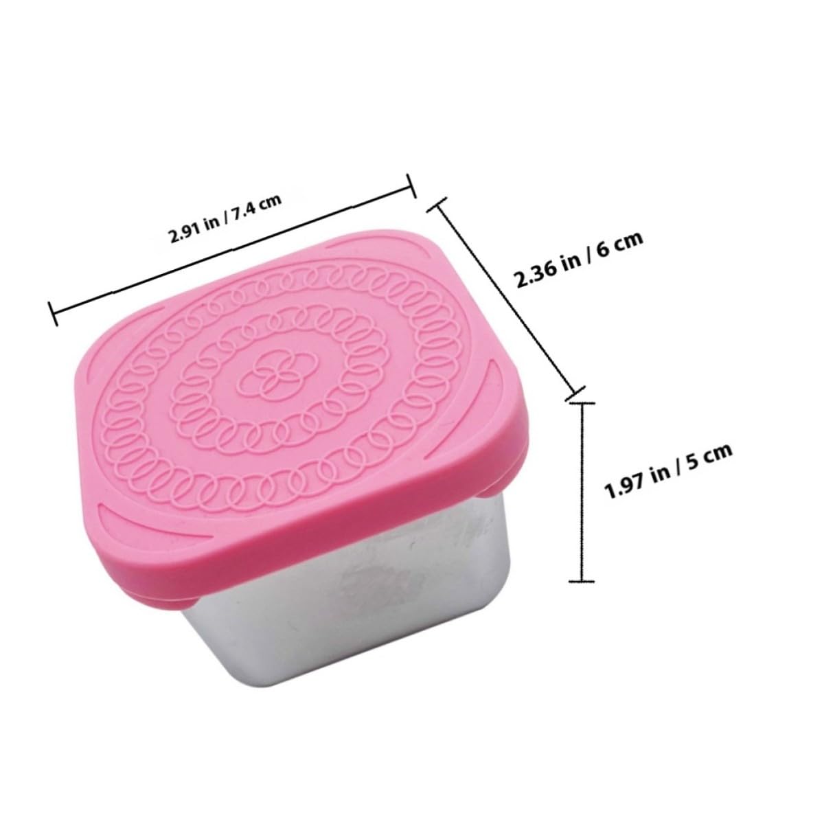 BETOOKY Juego de 4 Recipientes para Salsas con Tapa de Silicona, Acero Inoxidable, Herméticos y Preservan Frescura para Almacenar Salsas y Snacks