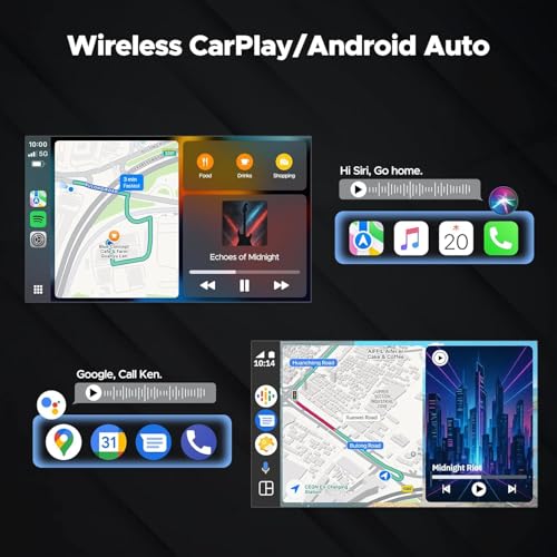 Image of Cason 9 inch Wireless CarPlay Screen with Net-Flix You Tube Apps,Car Android Player with CarPlay and Wireless Android Auto Bluetooth, IPS LED Display Screen (9 Inch Screen Only)