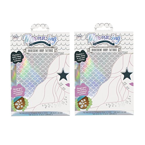 Mermazing Iridescent Cut and Customize Temporary Body Tattoos Pack of 2