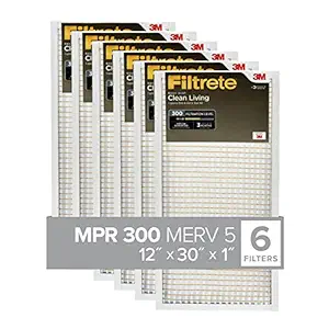 Filtrete BD42-6PK-1E Basic Clean Living Dust Filter, 12 x 30 x 1, White