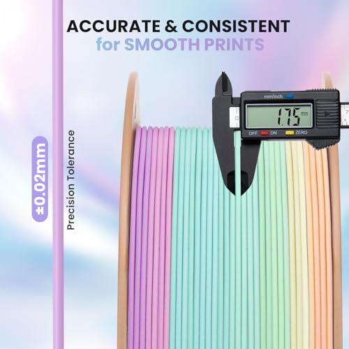 Image of ERYONE PLA Lite Rainbow 3D Printer Filament, Guava Color Changing Filament 1.75mm, Multicolor PLA for 3D Printing, Gradient 1KG Spool (2.2 lbs) Fit Most FDM Printers