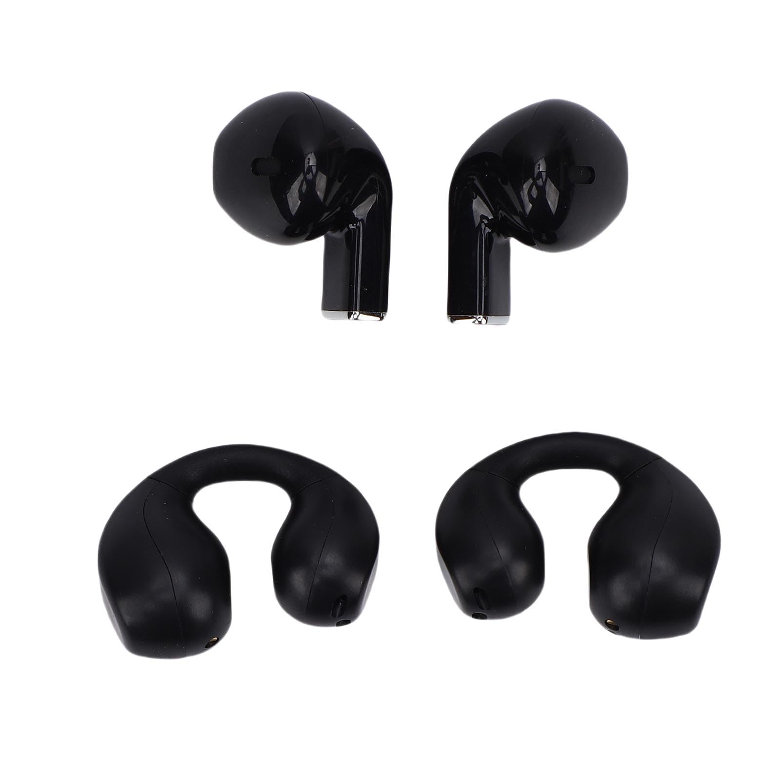Auricolari Wireless 2 in 1 Bluetooth 5.3 per lo Sport IPX5 Impermeabile HiFi 140H Riproduci Clamp/Holder su Auricolare per PC Fitness, ABS, Metallo (BLACK)